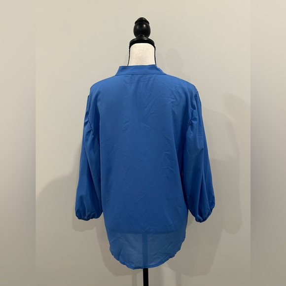 Puff Sleeve Semi Sheer Blouse - Picture 3 of 3